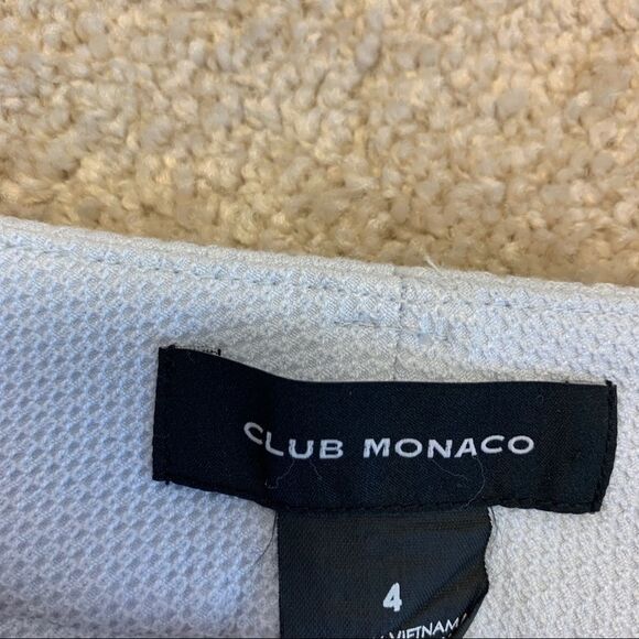 CLUB Monaco Remi mid-rise cropped slim fit trouser textured pants blue Sz 4🇨🇦 - Picture 8 of 14